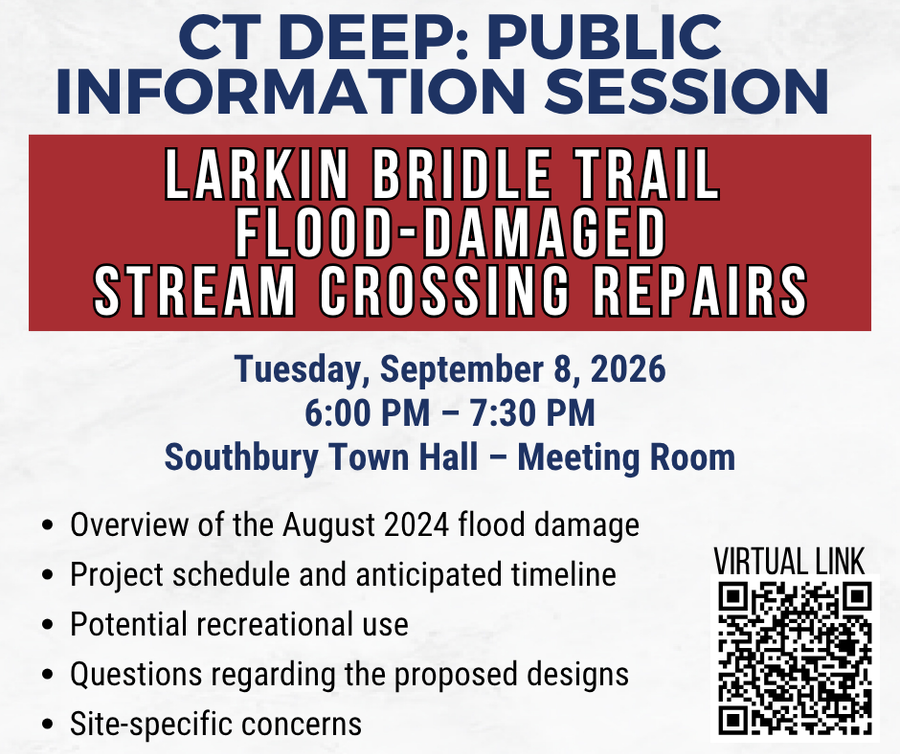 CT DEEP to Hold Information Session on Flood Repairs to Larkin Trail